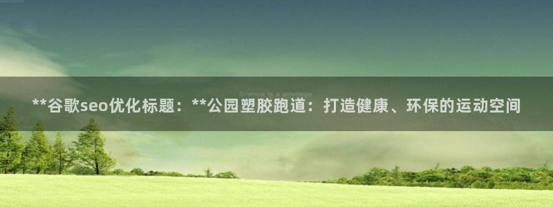红足一1世：**谷歌seo优化标题：**公园塑胶跑道：打造健康、环保的运动空间