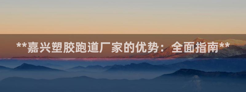 新2足球平台出租网站：**嘉兴塑胶跑道厂家的优势：全面指南**